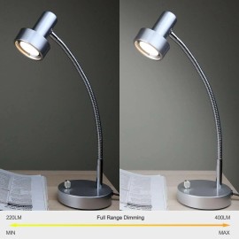 Bright O’Bright Dimmable LED Desk Lamp with USB Charging Port (5V/2A), Full Dimming LED - Aluminum