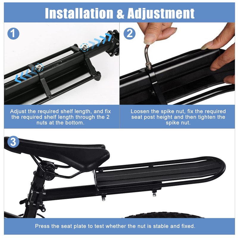 Pannier Rack Mountain Bike, Bicycle Pannier Rack Rear Adjustable 20