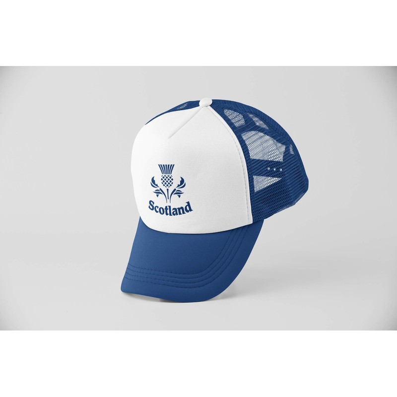 Super Lemon Scotland Scottish Truckers Hat Cap Blue/White