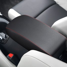 AOMSAZTO Black Armrest for Corolla 2014-2019 Toyota Console Covers for Corolla Red Stiches
