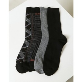 Hazzys (대구신세계)화이트 패턴 면혼방 장목양말5종세트 HJSS5E502WT (Daegu Shinsegae) White Pattern Cotton Blend Ankle Socks 5-Pack HJSS5E502WT