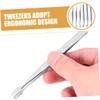 Operitacx 6pcs Stainless Steel Stamp Tweezers Precision Hobby Tweezers for