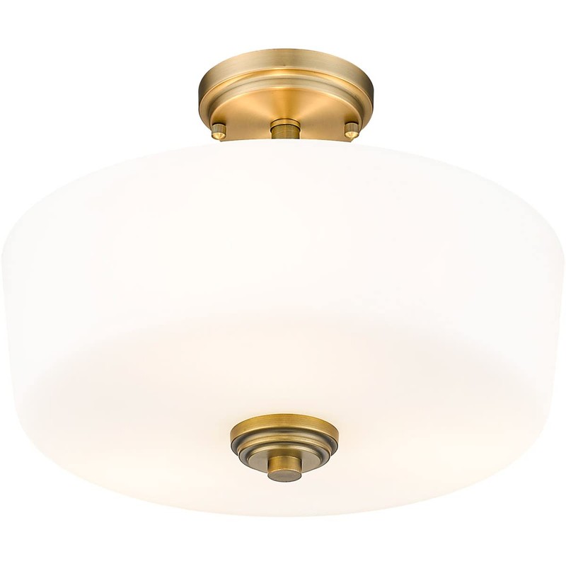 Z-Lite 3 Light Semi Flush Mount 220SF3-HBR, Brass