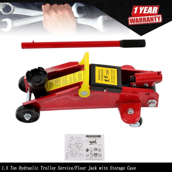 munirater Universal 1.5 Ton Hydraulic Trolley Floor Jack For Car