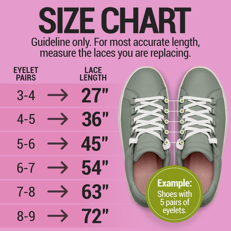 Miscly Flat Shoe Laces for Sneakers, Multiple Lengths and Colors