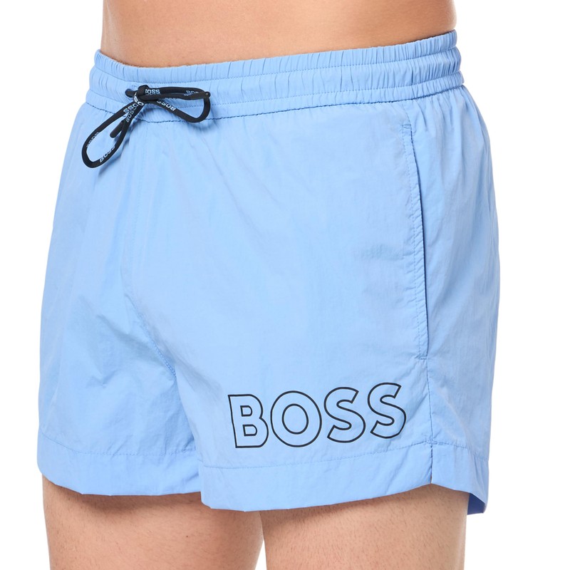 BOSS Men's Big Logo Swim Trunk, Niagara Mist, Small