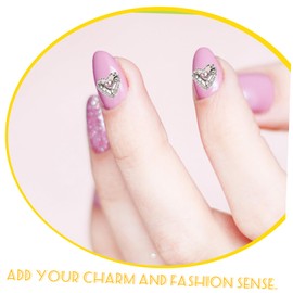 WOONEKY Nail Art Charms Women 25pcs Heart Shaped Nail Gems Rhinestone Decorations