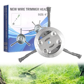 Steel Wire Trimmer Head, 2025 Universal Steel Wire Grass Trimmer Head, 6 Inch Wire Blade for Lawn Mower, Rust & Moss Removal Tool, Weed Eater, Metal Weed Eater Blade (1, 3 Blades)
