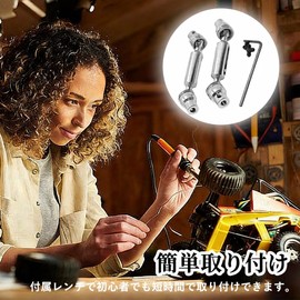 YINKE 2PCS Metal RC Drive Shaft WPL Drive Shaft Replacement WPL 1/10 C74 1/16 RC Crawler Accessories RC Car Parts Metal Drive Shaft Upgrade Parts
