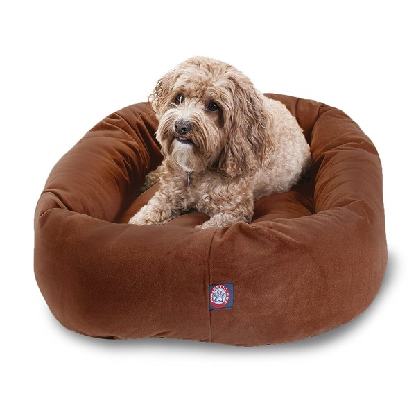 32" Rust Suede Bagel Dog Bed By Majestic Pet Products