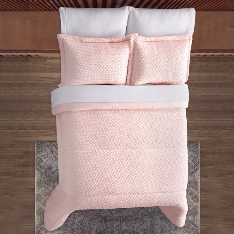 Elefantito Hogar Edredon Matrimonial Con Fundas Jaquard Noli Rosa Suave