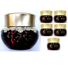 beautiful Sooryehan Hyobidam Fermented Cream 25ml + 5 x 10ml (50ml) Cream Type Add-on / Nourishing Cream / Total Volume 75ml, 1 Unit / 수려한 효비담 발효 크림 25ml + 10ml X 5개 (50ml) 크림형 추가 / 영양 크림 / 총용량 75ml, 1개