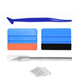 Cluoling Car Wrapping Tool Set, Car Wrapping Film Application Tool Kit, Carbon Sheet Application Tool Kit, Car Film Squeegee, Carbon Sheet, Application Assistant Tool, 4 Piece Set