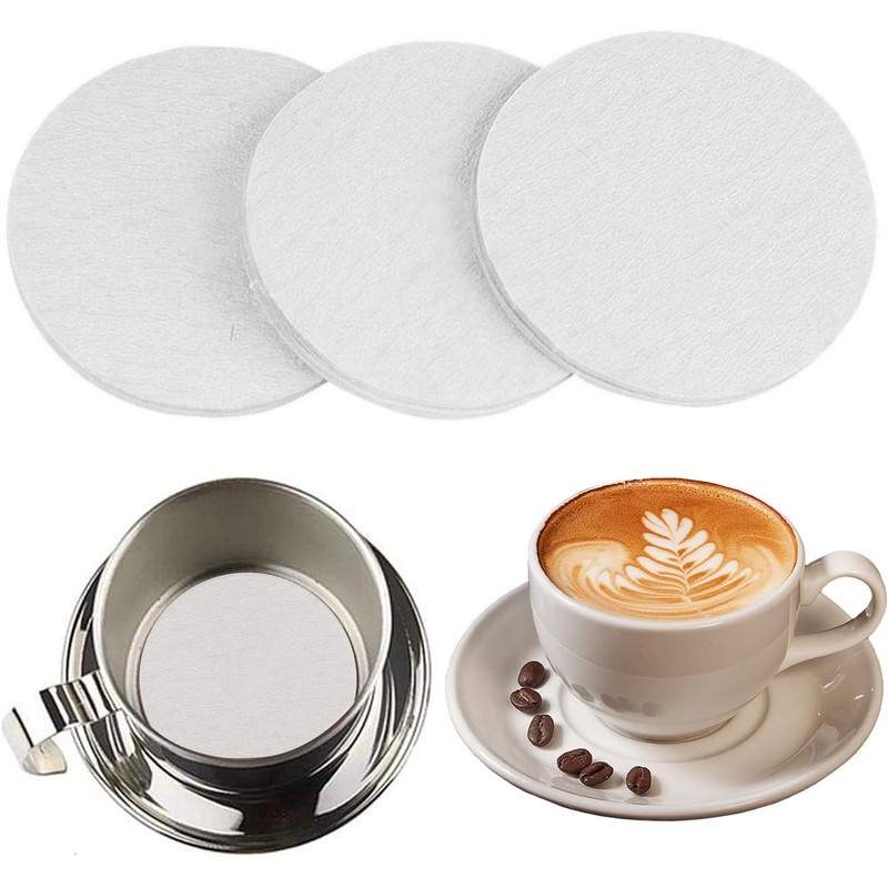 600pcs Filter Papers Unbleached Coffee Filter Papers 64mm Round Coffee