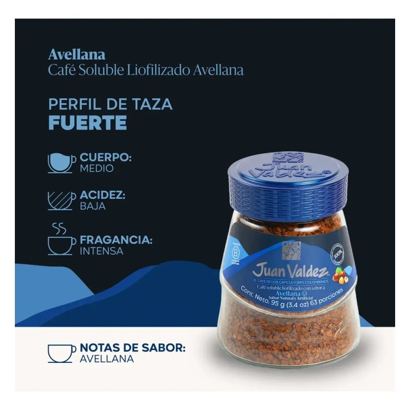 Duopack Café Juan Valdez Soluble Liofilizado Avellana 95gr