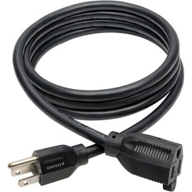Tripp Lite Heavy-Duty Power Extension Cord 15A, 14AWG (NEMA 5-15P to NEMA 5-15R) 6-ft.(P024-006) Black