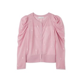 Cellford CWND254023 Women's Flower Embroidered Cardigan, Pink, Free size