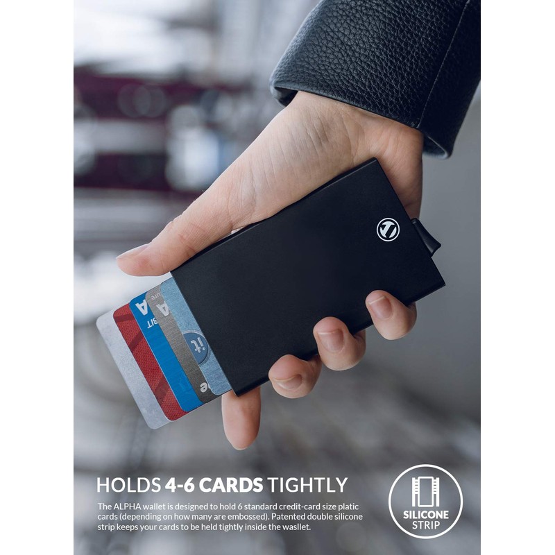 Vulkit Card Holder, Metal Wallet with RFID Protection, Mini Men's