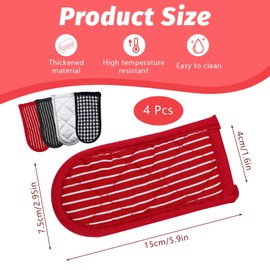 ASTIMESA Cast Iron Handle Cover, Non-Slip Cloth Hot Pan Handle Sleeve, Machine Washable Pot Handle Covers Heat Resistant Potholders for Kitchen Cooking Baking (4, Four Colors)