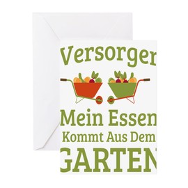 CafePress Garden Gardener Wheelbarrow Gardeni Greeting Cards Greeting Card (20-pack), Note Card with Blank Inside, Birthday Card Glossy