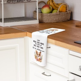 TAEDIN Every Meal You Make Every Bite You Take Funny Kitchen Towels Dish Towel 16x24 Inches, Dogs Gifts for Dog Owner Lovers, Corgi Paws Absorbent Dish Tea Towels for Bathroom Decor