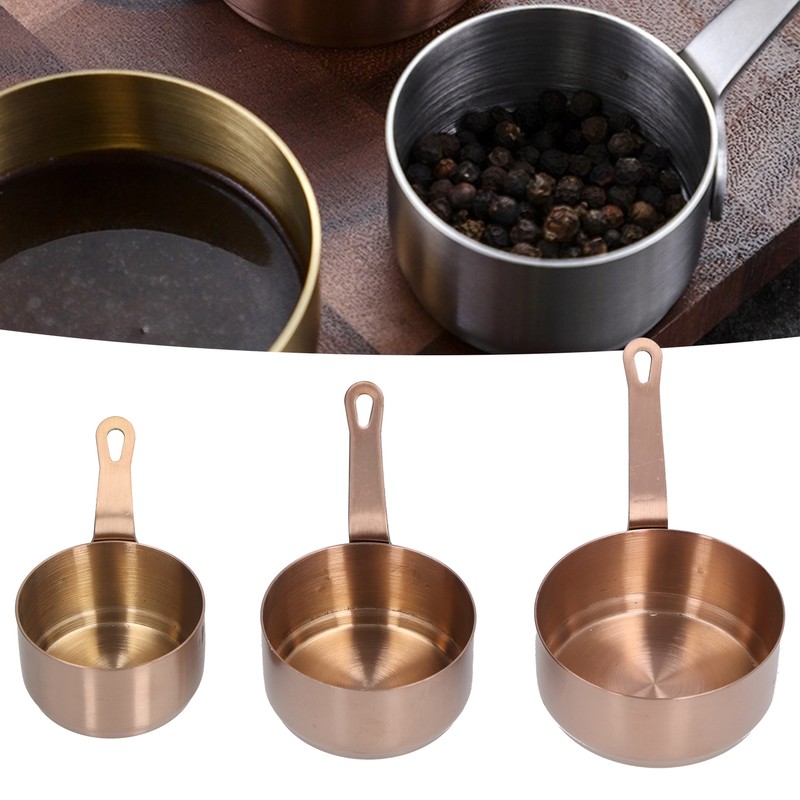 3pcs Sauce Cups Stainless Steel Sauce Dish with Handle for