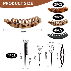 8 pieces women's hairpin and 4 pieces hairpin, ponytail holder, simple retro hair accessories, hairstyle accessories.