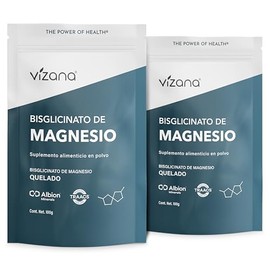 VIZANA NUTRITION | Bisglicinato de Magnesio en Polvo 200 gr por Pack (2 Bolsas de 100 gr c/u).