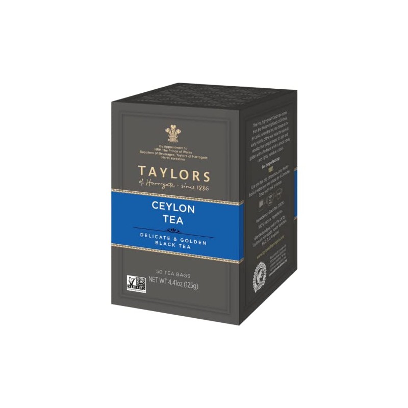 Taylors of Harrogate Pure Ceylon, Black Tea, Pillow Bags, 50