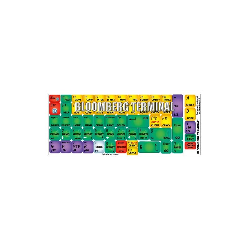 BLOOMBERG TERMINAL NEW KEYBOARD STICKERS SHORTCUTS