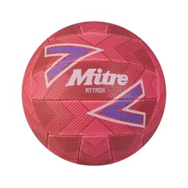 Mitre Attack Netball | Popular Style | Interactive Design | Soft-Touch, Pink/Purple/White, 5