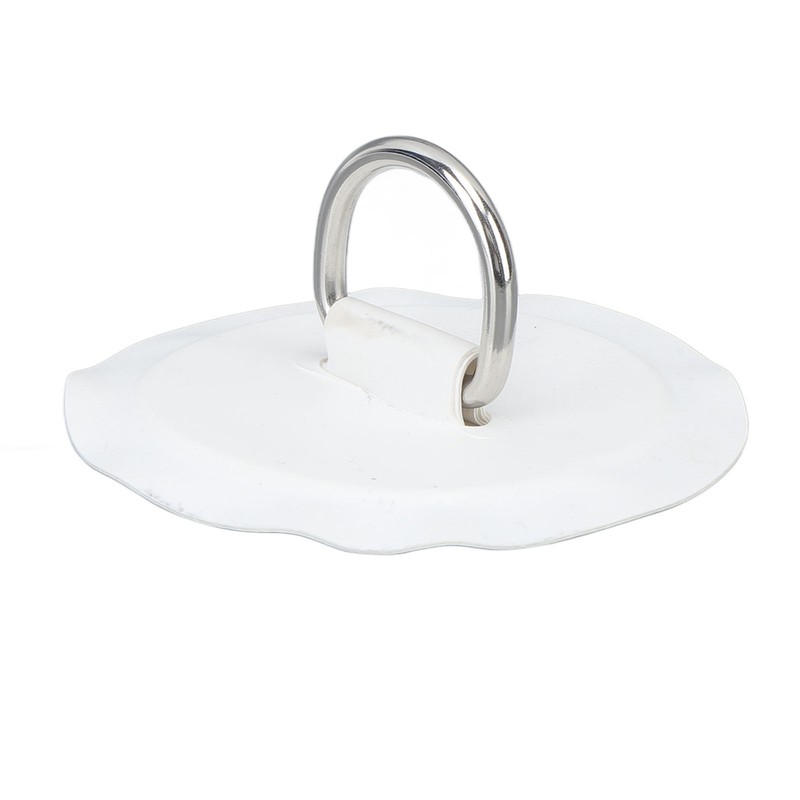 4PCS D Ring Patch PVC Round Shape Strong Stainless Steel