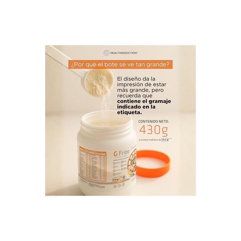 Healthaddiction Free Proteína Vegana Digestiva Cúrcuma Jengibre Glutamina Lácteos Gluten