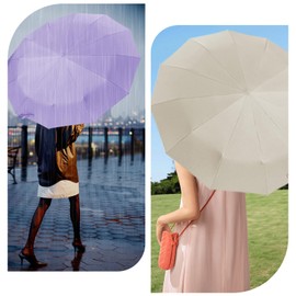 WoRuyKot Automatic Umbrella, 60 Thickened Double Keys, Extremely Waterproof, Robust, Large Umbrella for Men and Women, purple
