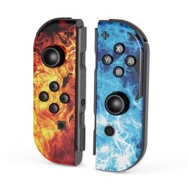 Switch Controller Compatible with Switch/OLED/Lite, Switch Joypad Replacement Controller, Left and Right Wireless Switch Handheld Controller(ice and fire)