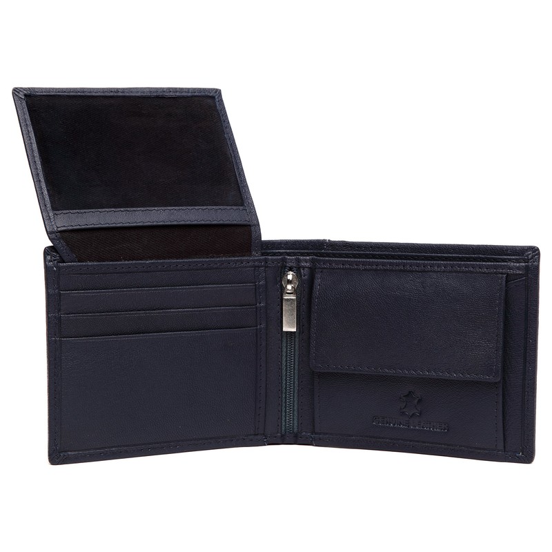 WildHorn Blue Leather Wallet for Men I Everyday Wallet