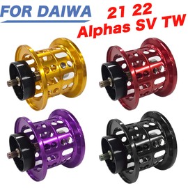 Compatible with VISPREA Daiwa DAIWA 21 22 ALPHAS ALPHAS SV TW Bait Reel Replacement Spool Shallow Groove Spool Ceramic Bearing Shallow Spool Baitfiness Spool yu390 (Red)