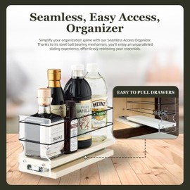 Vertical Spice - Sliding Spice Rack Organizer for Cabinets - Pull Out Shelves for Upper Kitchen Cabinets - Cabinet Organizer/Storage - 1 Tier - 3.45" x 5.0" x 10.6"(Cream, Partially Assembled)