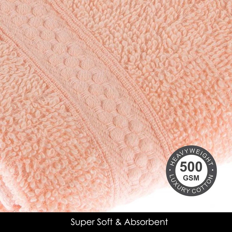 HOMESCAPES Peach Turkish Cotton Bath Towel Super Soft Thick &