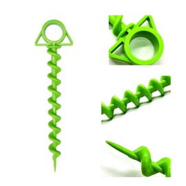 Pack of 4 Tent Pegs, Plastic Tent Pegs, Camping Tent Pegs, Tent Accessories with Plastic Hose, Suitable for Camping, Rain Tarpaulins, Hiking, Outdoor (Green)