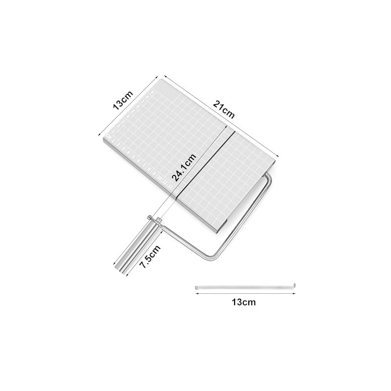 Cheese Slicer Cutter Board,Stainless Steel Cutter with Accurate Size Scale