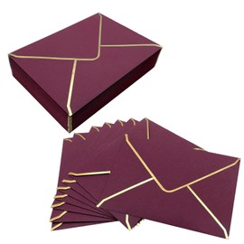 50 PCS Invitation Envelopes, 5x7 Envelopes for Invitations Red Envelopes for 5x7 Cards A7 Luxury Envelopes Mailing Envelopes for Wedding, Graduation