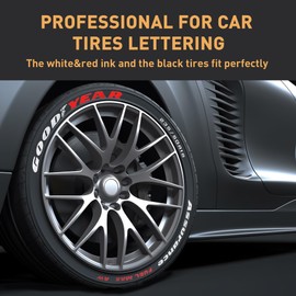 SELEAD Tire Marker White Red - 8 Pack Paint Pens for Car Tires Lettering, Premium Professional Oil Based Ink, Waterproof Quick Drying Non-Fading Permanent Markers