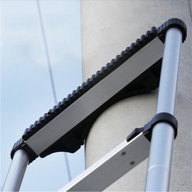 Ladder Stabilizer with Strap and Screws, Rubber Steep Ladder Accessory Extension Ladder Attachment Against Wall Telegraph Pole Trunk for Enhance Stability and Safety Anti-Slip Fall Prevention