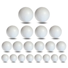 MCE-Commerce A3099320 Polystyrene Ball Mix Pack of 20 in 4 Sizes 2 x 10 cm 4 x 8 cm 6 x 7 cm 8 x 6 cm White