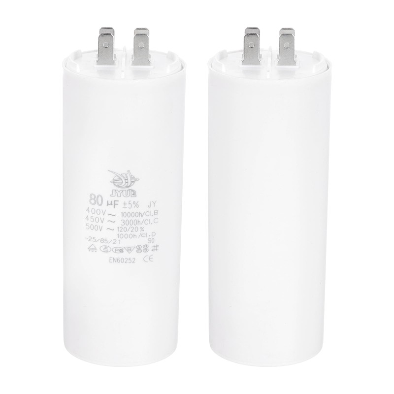 PATIKIL CBB60 80uF Run Capacitor,1 Pcs AC450V 4 Pin Double