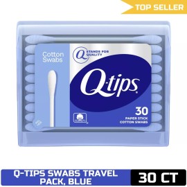 Q-tips Swabs Travel Pack,30 Count, Pack of 1 blue