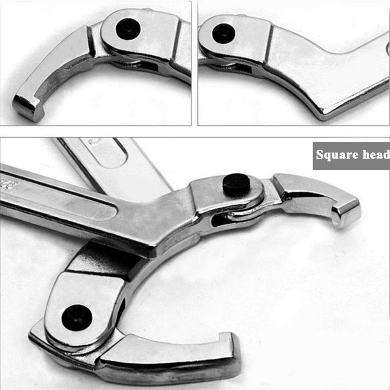 GOZAR Chrome Vanadium Adjustable Hook Wrench C Wrench 19-51mm 32-76mm