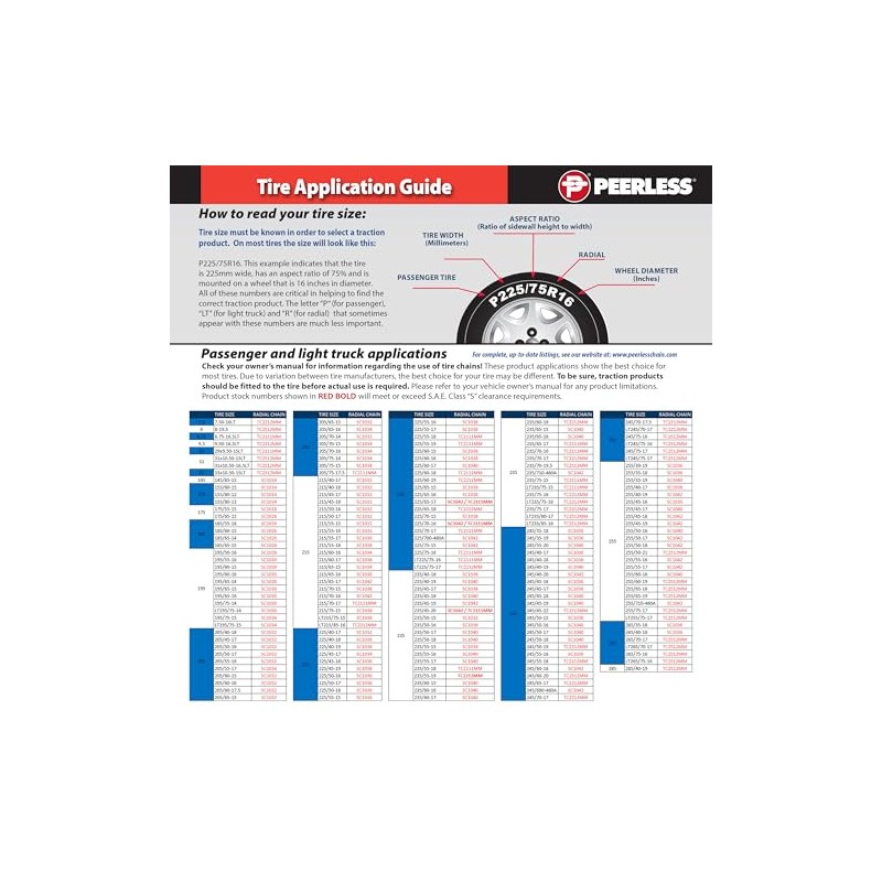 SCC TC2111MM Radial Chain LT Cable Tire Traction Chain for