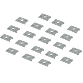 Gedotec Furniture Connector for Wardrobe Furniture Clip for Fixing - H3501 | Back Panel Clamp Galvanised Steel | Cabinet Connector for Furniture Back Walls | Pack of 20 - Back Panel Connector for